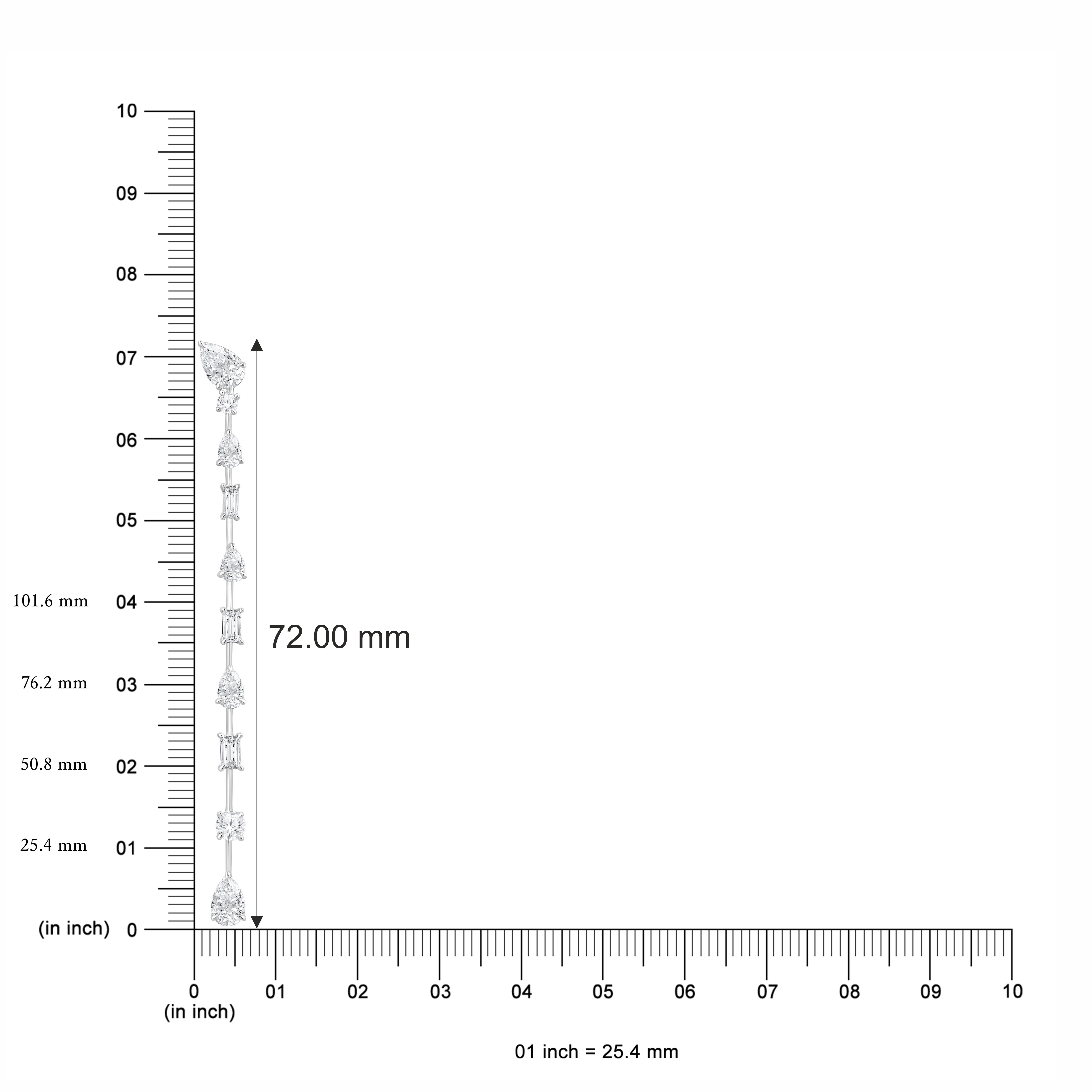 HARAKH Pendientes Soneto Gota de Lluvia de Diamantes Incoloros de 3 1/2 Quilates en Oro Blanco de 18 KT Contemporáneo en venta