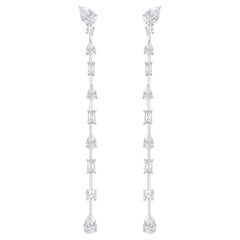 HARAKH 3 1/2 Karat farblose Diamant-Raindrop Sonnet Ohrringe aus 18KT Weißgold