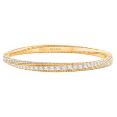 HARAKH 3 1/2 farblose Baguette Diamant Sonnenlicht Pota Armreif in 18KT Gelbgold