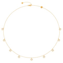 Harakh 3 1/2 CT Colorless Diamond 18KT Gold Mirage Drop Mandala Necklace