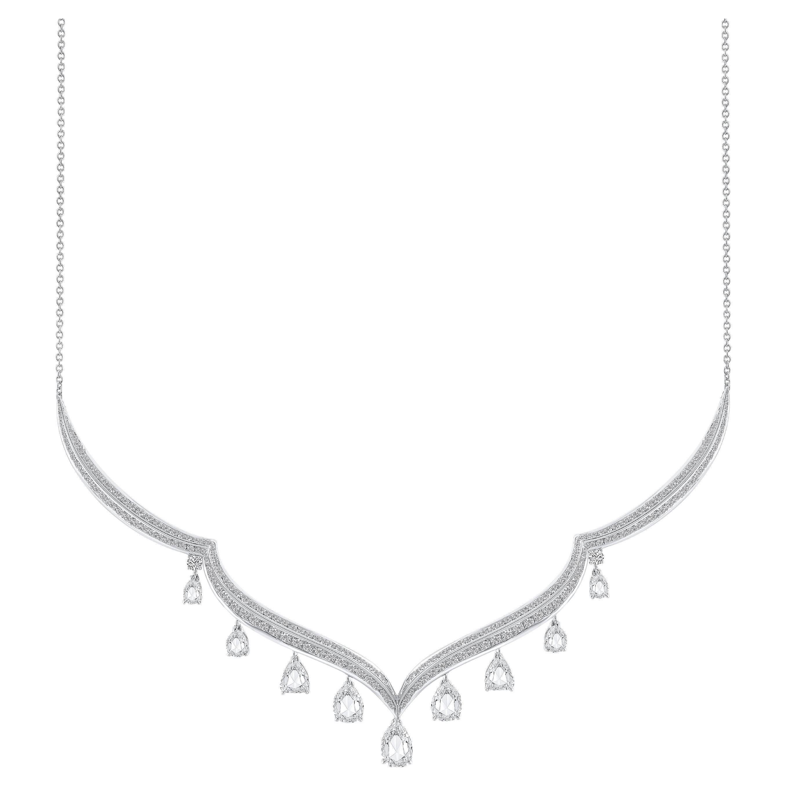 HARAKH 3 1/2 CT Colorless Diamond Mandala Necklace.