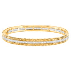 HARAKH 3 1/4 Colorless Diamond Sunlight Gold Bead And Baguette Eternity Bangle