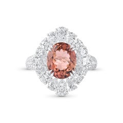 HARAKH 3 3/8CT Colorless Diamond and Tourmaline Raindrop 18kt Gold Ring