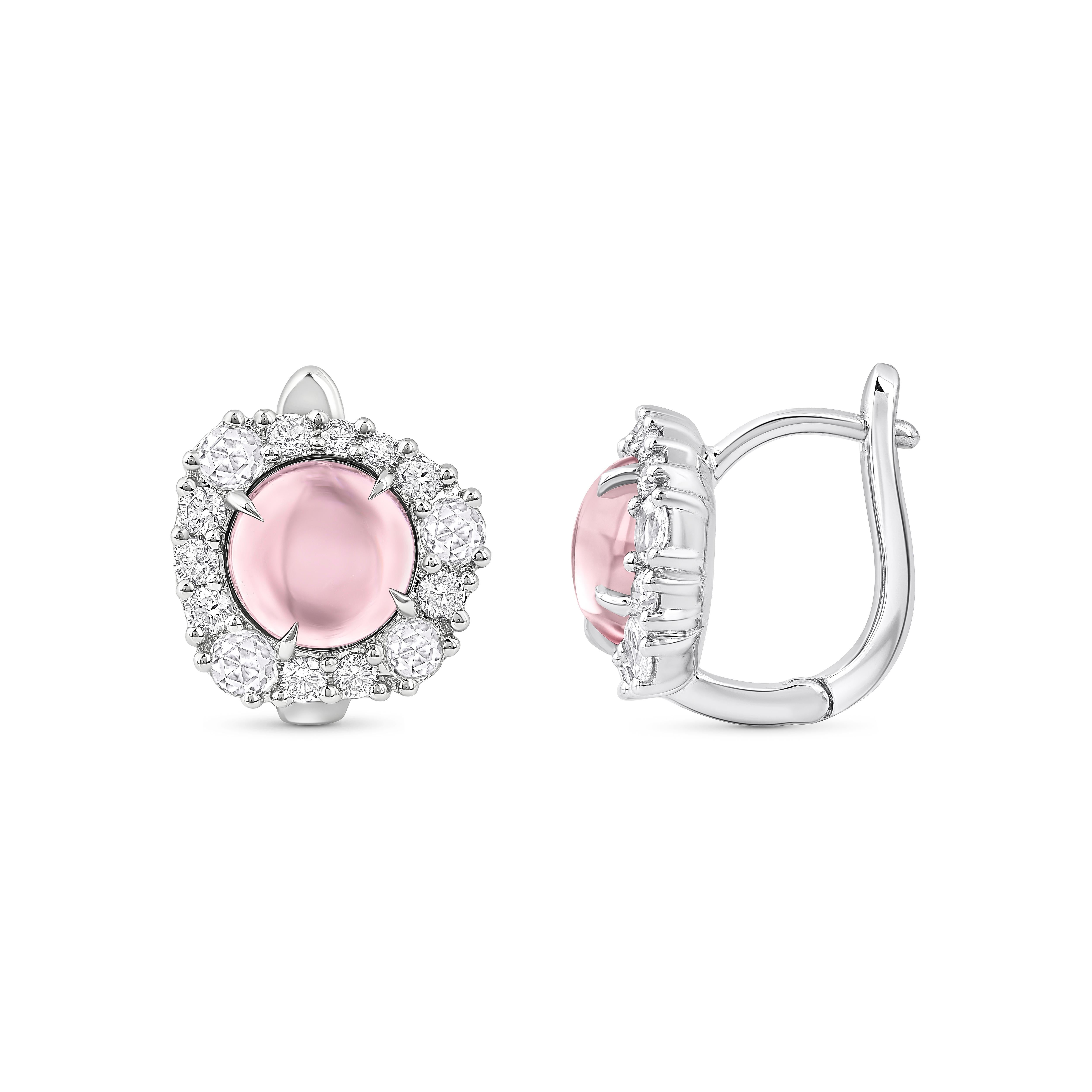 HARAKH 3/4 CT Ohrstecker, natürlicher farbloser Diamant im Brillantschliff & Turmalin (Zeitgenössisch) im Angebot