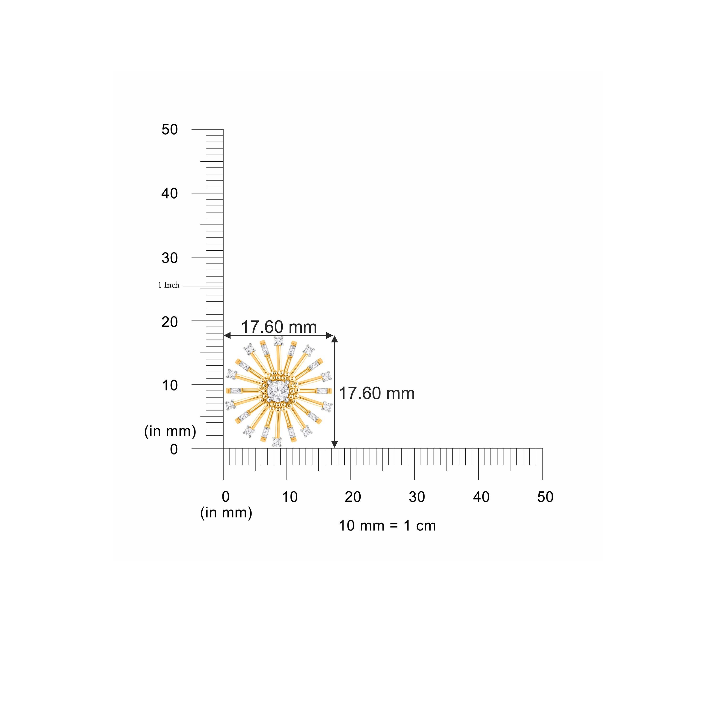 HARAKH 3/4 Karat farbloser Diamant 18K Gold Sonnenlicht Ohrstecker (Zeitgenössisch) im Angebot