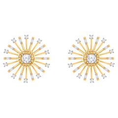 HARAKH Orecchini a perno con diamante incolore da 3/4 di carato in oro 18K