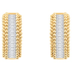 HARAKH 3/4 Carat Colorless Diamond 18KT Yellow Gold Baguette Earrings
