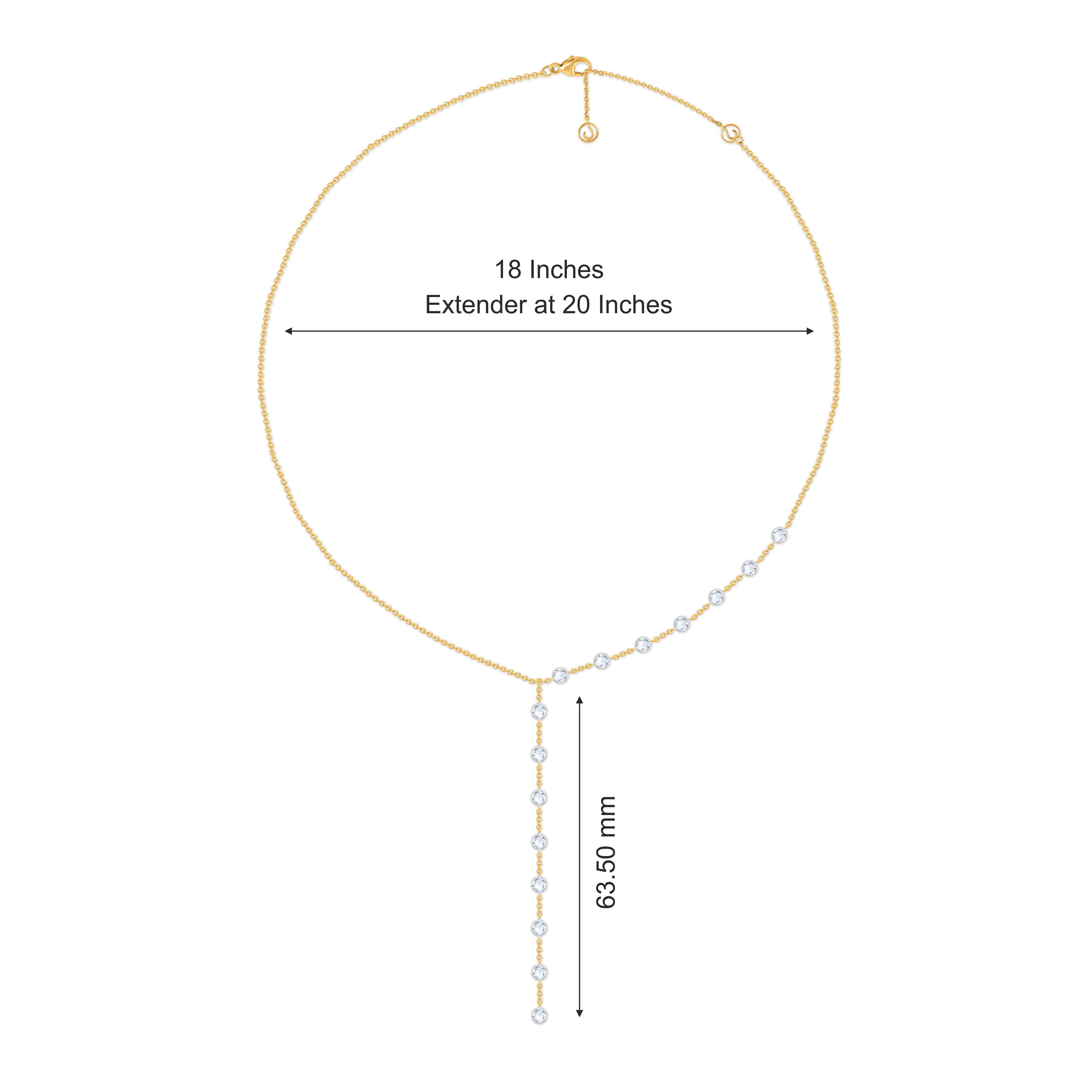 Taille brillant HARAKH Collier station en or jaune 18 carats avec diamants naturels incolores de 3/4 carat en vente
