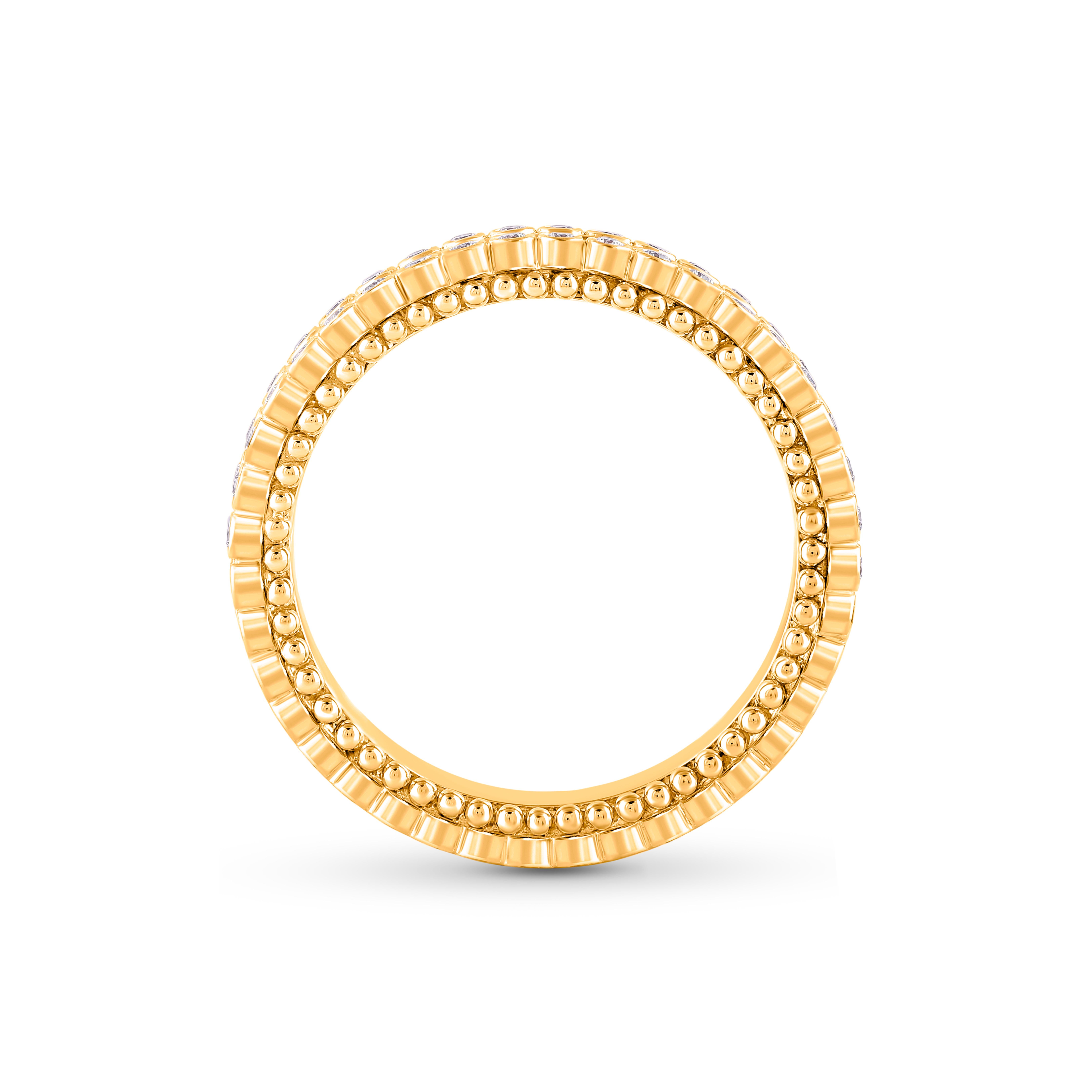 Contemporain Harakh Bague en or jaune 18K avec diamant incolore 3/4 CT Sun-shine Sunlight en vente