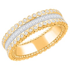 HARAKH 3/4 CT Diamante Incoloro Oro Amarillo 18K Anillo Luz Solar