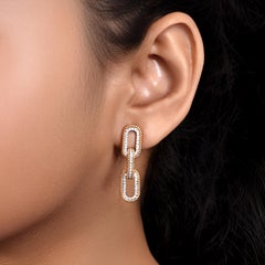 HARAKH 3/4 CT Colorless Diamond 18KT Yellow Gold Sunlight Paper Clip Earring