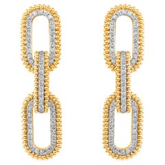 HARAKH 3/4 CT Colorless Diamond 18KT Yellow Gold Sunlight Paper Clip Earring