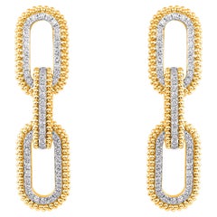 HARAKH 3/4 CT Colorless Diamond 18KT Yellow Gold Sunlight Paper Clip Earring HARAKH 3/4 CT Colorless Diamond 18KT Yellow Gold Sunlight Paper Clip Earring