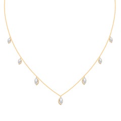 HARAKH 3/4 CT farbloser Diamant Frangipani Anhänger Halskette 18KT Gold