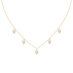 HARAKH 3/4 CT Colorless Diamond Frangipani Pendant Necklace 18KT Gold