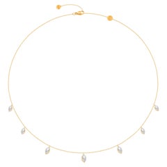 HARAKH 3/4 CT Colorless Diamond Frangipani Pendant Necklace 18KT Gold