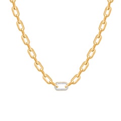 HARAKH 3/4 CT Colorless Diamond Sunlight Paper Clip Necklace in 18KT Gold