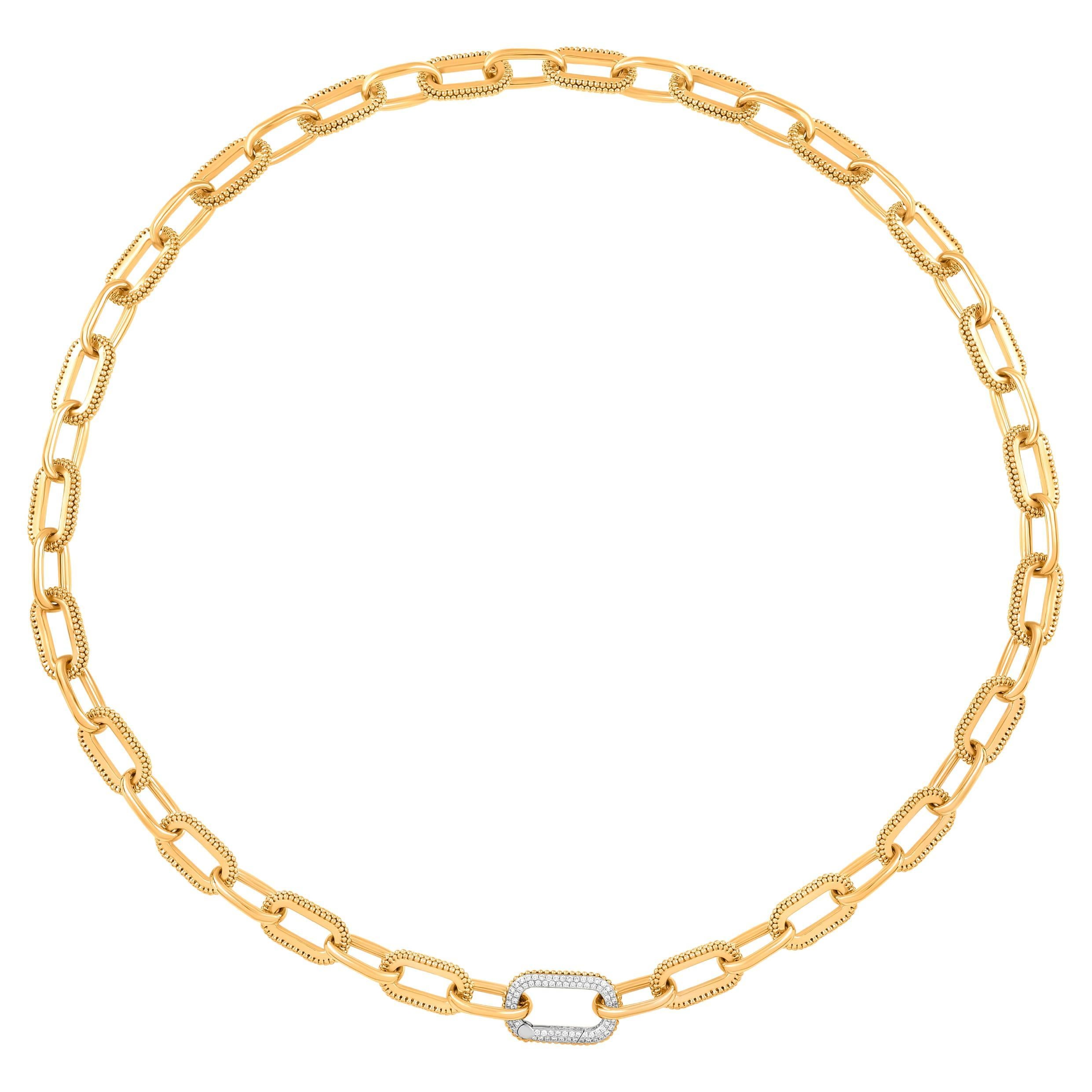 HARAKH 3/4 CT Colorless Diamond Sunlight Paper Clip Necklace in 18KT Gold