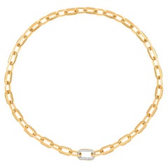 HARAKH 3/4 CT farblose Diamant-Sonnenlicht-Papier-Clip-Halskette aus 18KT Gold