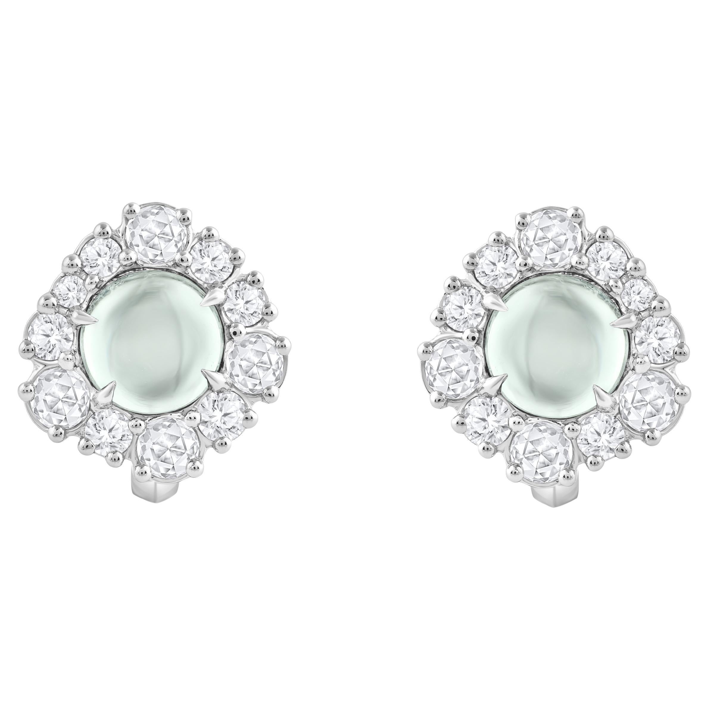 HARAKH 18KT Gold farbloser Diamant und grüner Turmalin Cascade-Ohrring