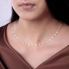 HARAKH 3 7/8 CT Natural Colorless Diamond Brilliant and Rose Cut Necklace