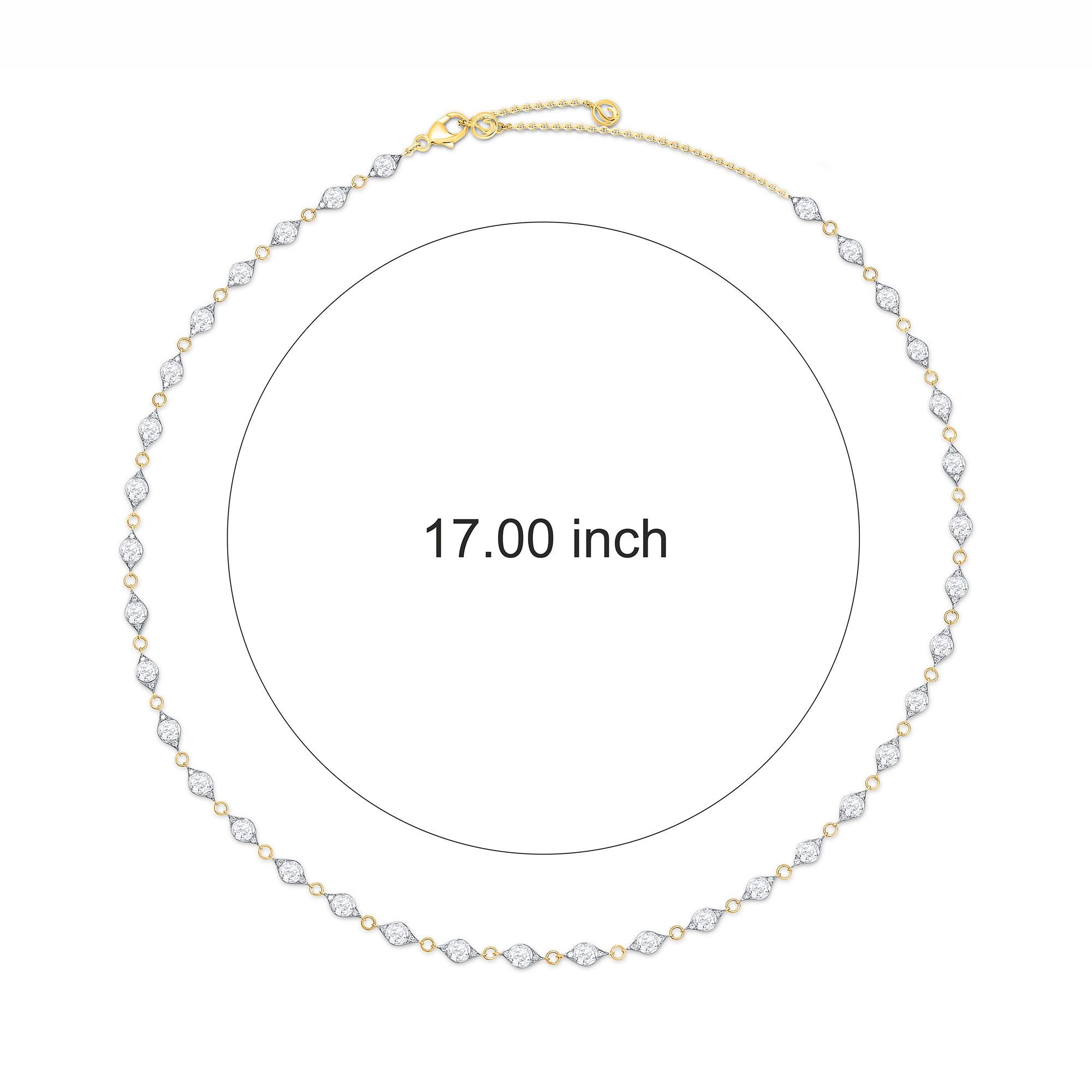HARAKH 3 7/8 CT Natural Colorless Diamond Brilliant and Rose Cut Necklace In New Condition For Sale In New York, NY