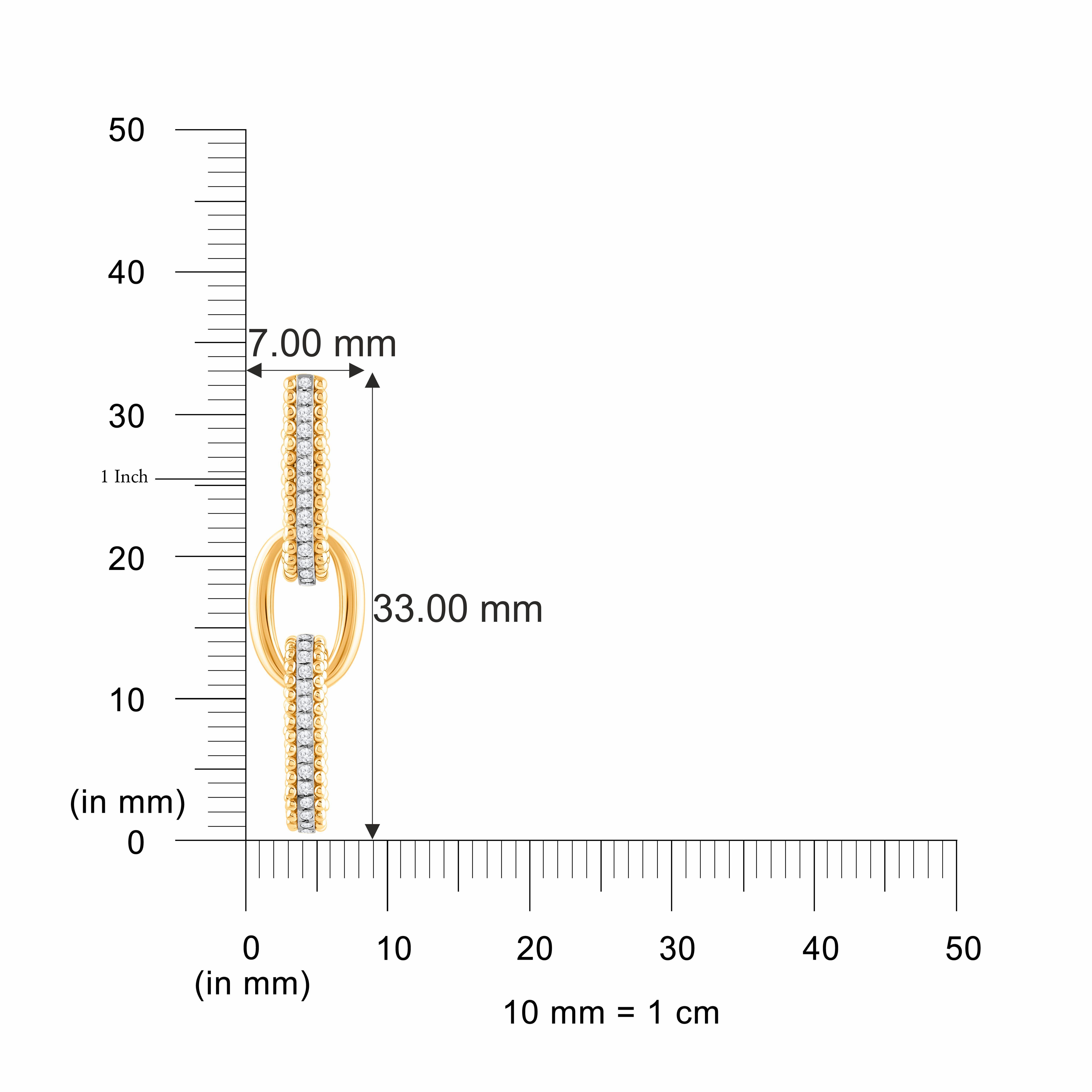 HARAKH 3/8 CT Diamante Incoloro Oro Amarillo 18KT Pendiente Clip Luz Solar Contemporáneo en venta