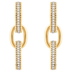 HARAKH 3/8 CT farbloser Diamant 18KT Gelbgold Sonnenlicht Papier Clip-Ohrring