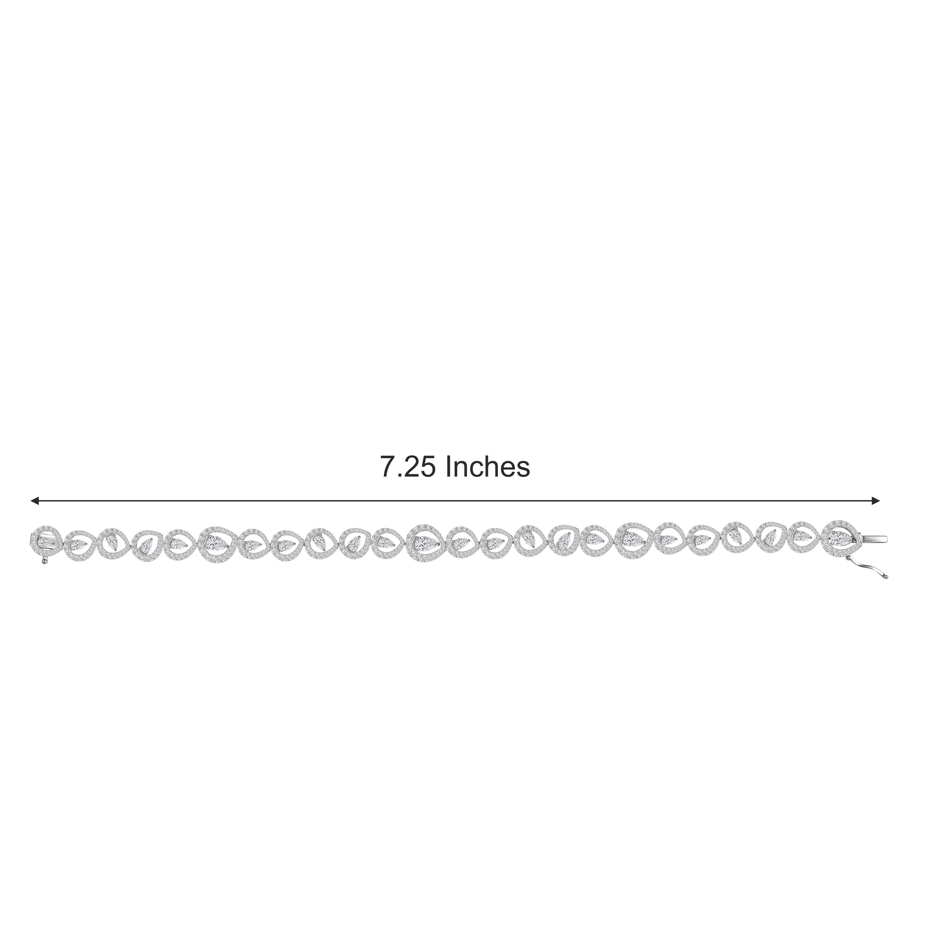 Contemporary HARAKH 3.00 Carat Colorless Natural Diamond Tennis Bracelet in 18KT White Gold For Sale