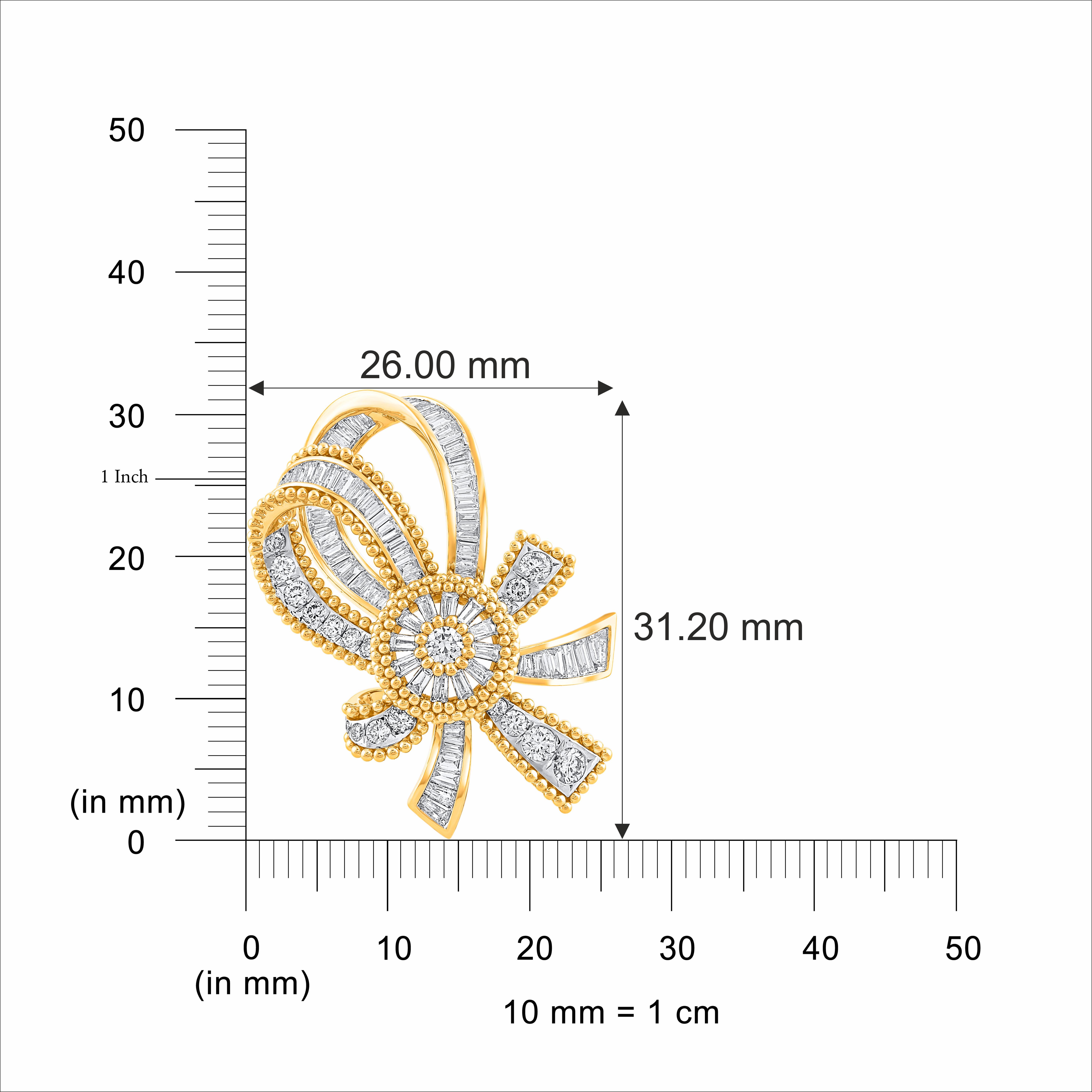 Contemporary HARAKH 3.00 CT Colorless Diamond 18 Karat Yellow Gold Bow Sunlight Earrings For Sale