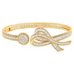 HARAKH 4 1/2 CT Diamante Incoloro 18 Kilates Oro Amarillo Lazo Luz Solar Brazalete