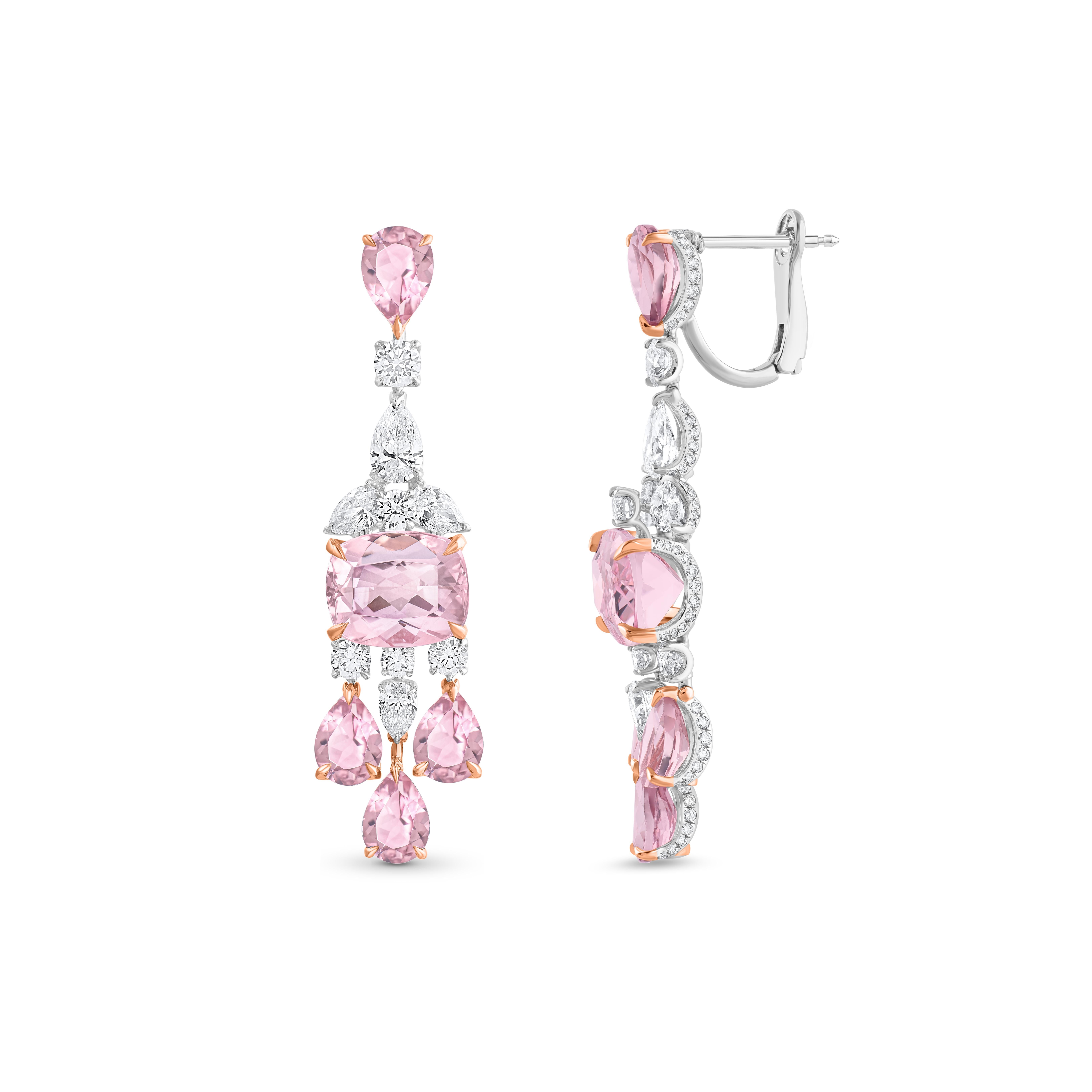 Inspired by the magic of dancing in a long-awaited monsoon,  At the heart of the design lie soft blush-hued morganite and vibrant pink tourmaline, symbolizing love, compassion, and emotional harmony.

Accentuated by a cascade of F/VS2 brilliant-cut