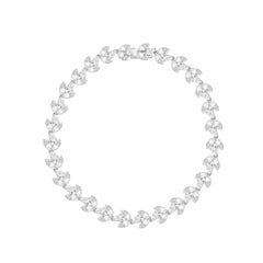 Harakh 4 5/8 Carat Colorless Diamond Frangipani Bracelet in 18K White Gold