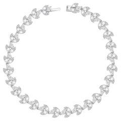 Bracciale Frangipani con diamanti incolori da 4 5/8 carati in oro bianco 18 carati di Harakh