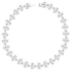 Harakh 4 5/8 Carat Colorless Diamond Frangipani Bracelet in 18K White Gold