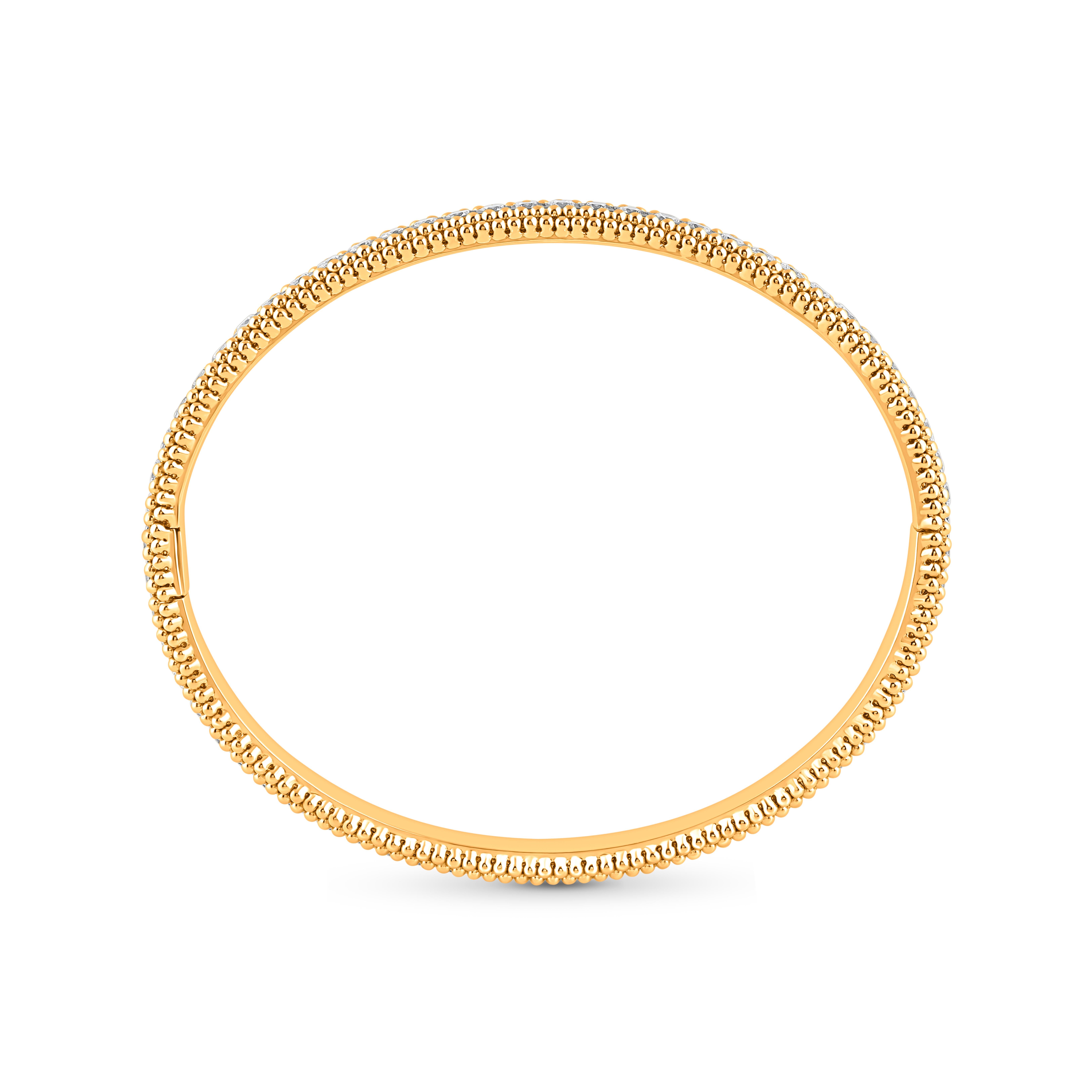 HARAKH Brazalete Pota de Diamantes Incoloros de 4 CT en Oro Amarillo de 18 KT Contemporáneo en venta