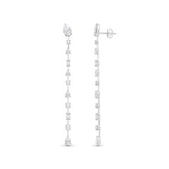 HARAKH 5 1/5 Carat Colorless Diamond Raindrop Sonnet Earrings in 18KT White Gold