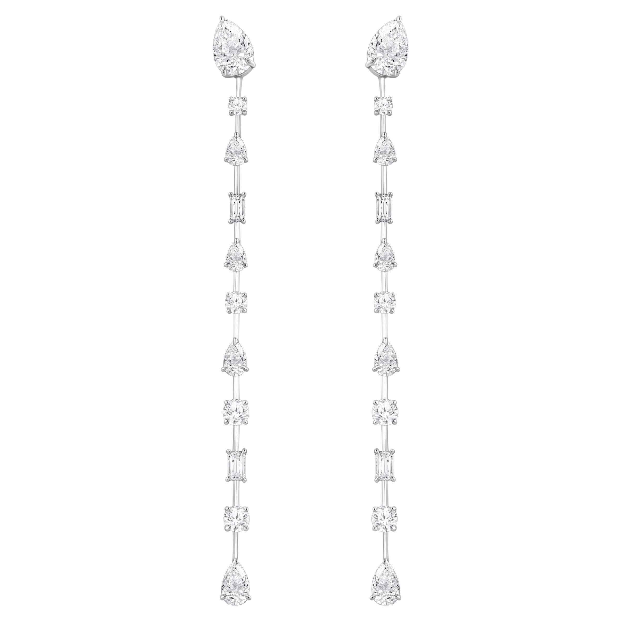 HARAKH 5 Orecchini Sonnet con diamanti incolore da 1/5 carati in oro bianco 18KT