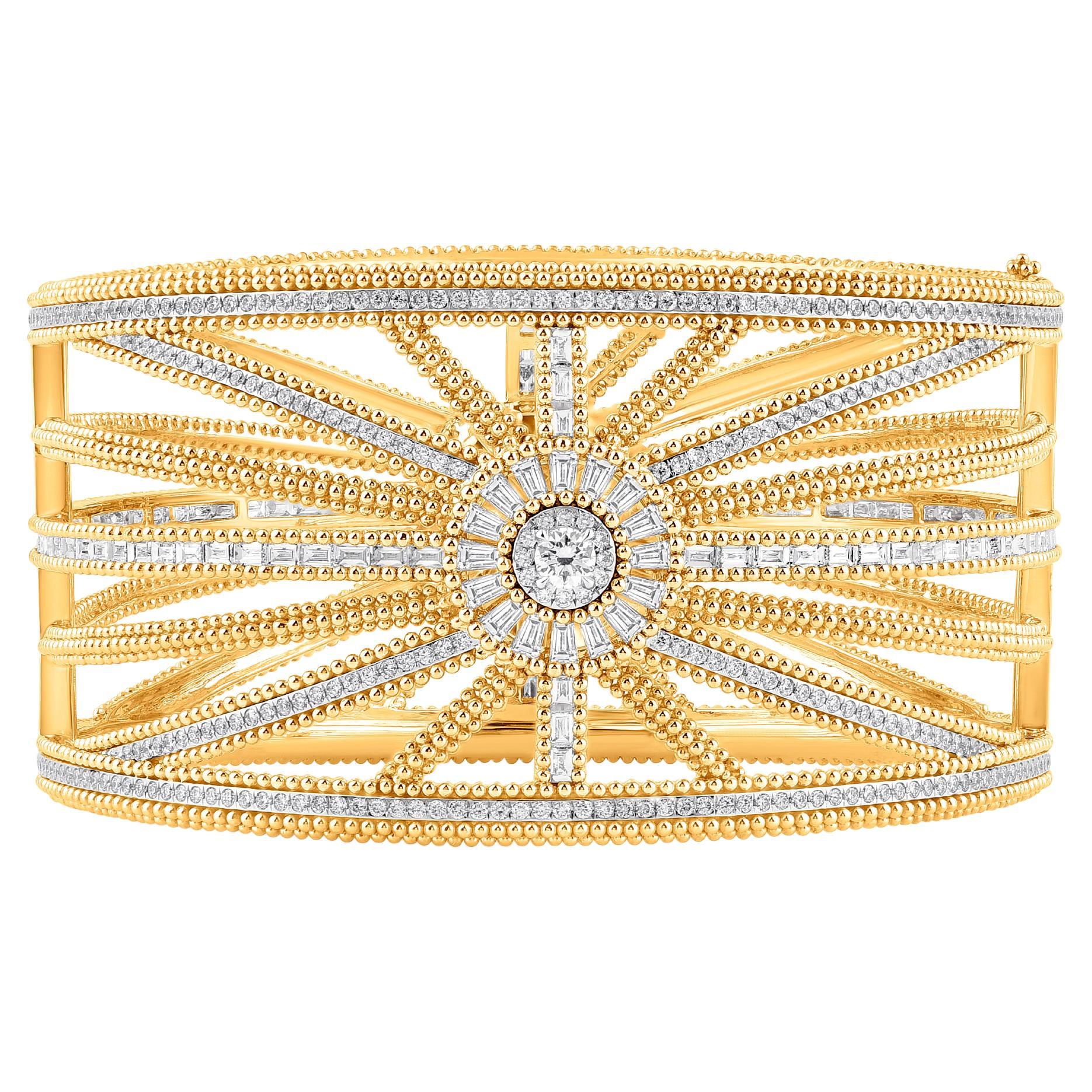 HARAKH 5 5/8CT farbloser Diamant Sonnenlicht 18K Gold Sonnenlicht Armreif