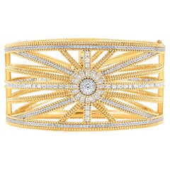 HARAKH 5 5/8CT farbloser Diamant Sonnenlicht 18K Gold Sonnenlicht Armreif