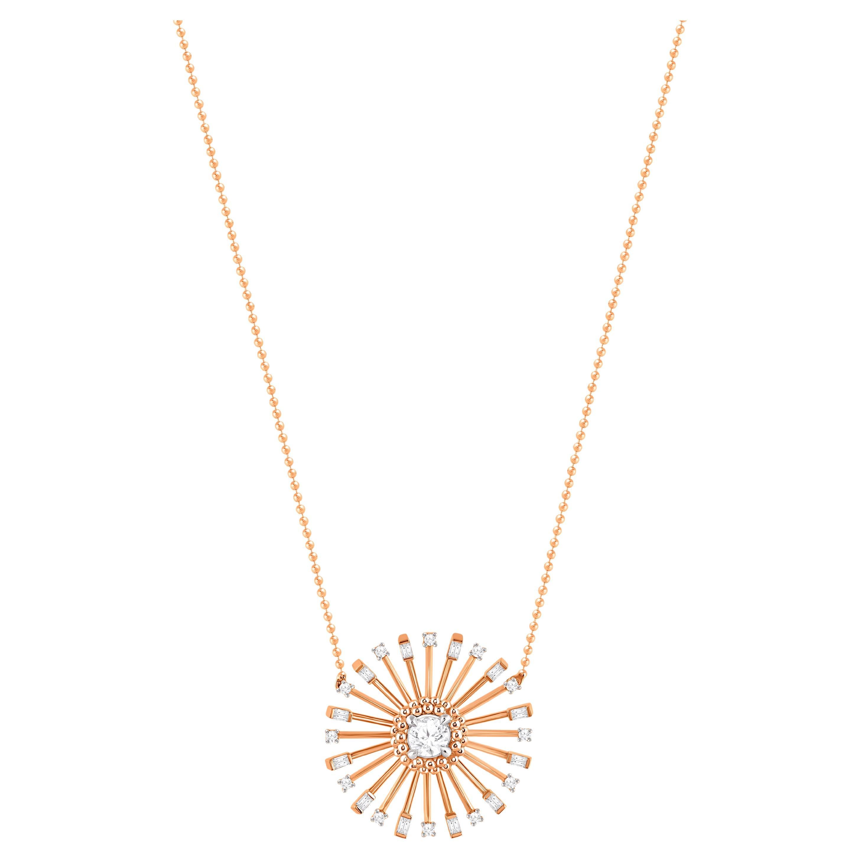 Collana con ciondolo in oro 18 carati con diamante incolore di 5/8 CT di Harakh