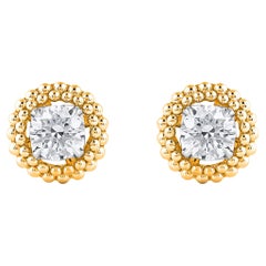 HARAKH 5/8 CT Natural Colorless Diamond 18KT Yellow Gold Stud Earrings