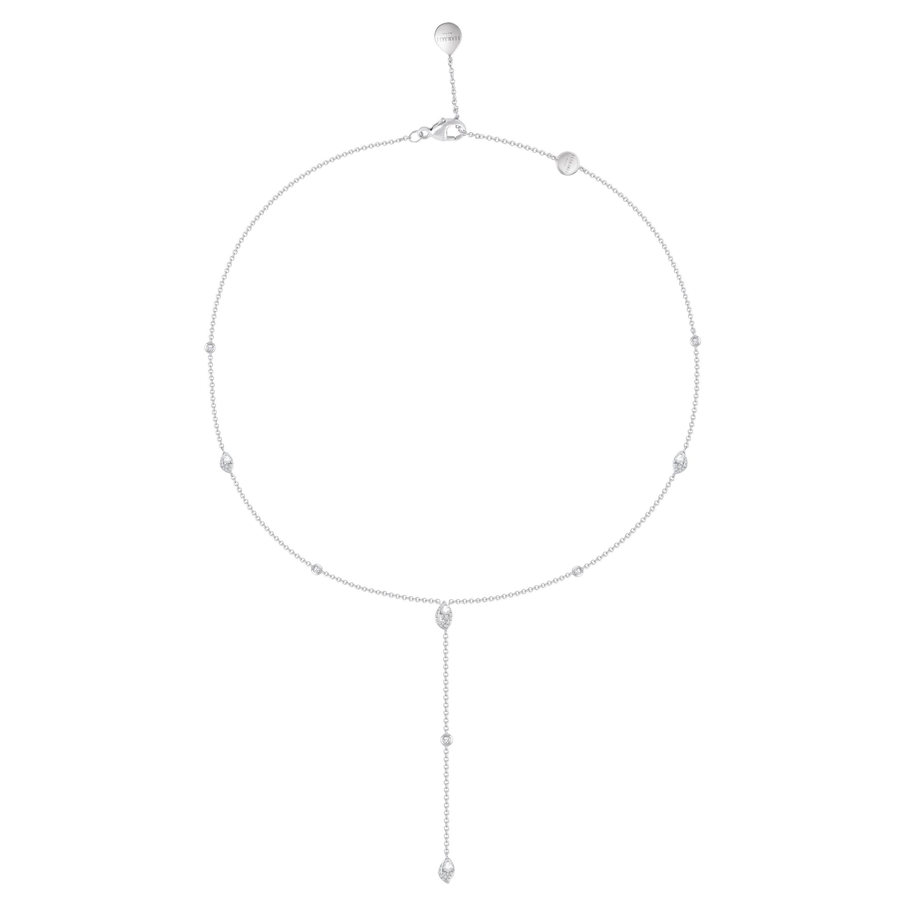 HARAKH 5/8 CT Natural Colorless Diamond Frangipani Necklace