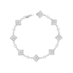 HARAKH 5 Carat Brilliant Cut Natural Colorless Diamond Mandala Tennis Bracelet