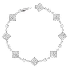 HARAKH 5 Carat Brilliant Cut Natural Colorless Diamond Mandala Tennis Bracelet