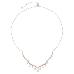 Collana in oro 18KT con diamante incolore e diamante rosa Argyle di 5 carati di Harakh