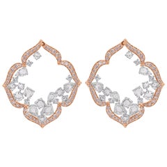 Harakh 5.12 Carat Colorless Natural Pink Diamond 18 Karat Rose Gold Earrings
