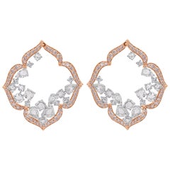 Harakh 5.12 Carat Colorless Natural Pink Diamond 18 Karat Rose Gold Earrings