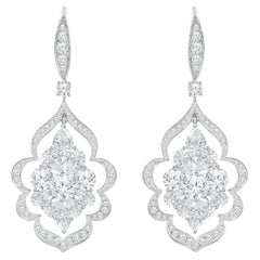Orecchini Mandala in oro bianco 18KT con diamante incolore HARAKH 6 3/4 CT