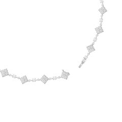 HARAKH 7 1/3 CT Colorless Diamond and Tourmaline 18K Gold Mandala Necklace